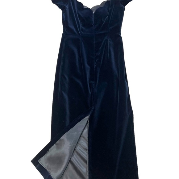 Vintage Monsoon Twilight Velvet Dress UK 16 US 12 Runs Small Prom Evening Gown - Picture 9 of 12